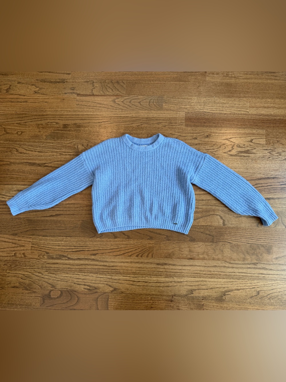 Hollister Light Blue Ribbed Crewneck Sweater
